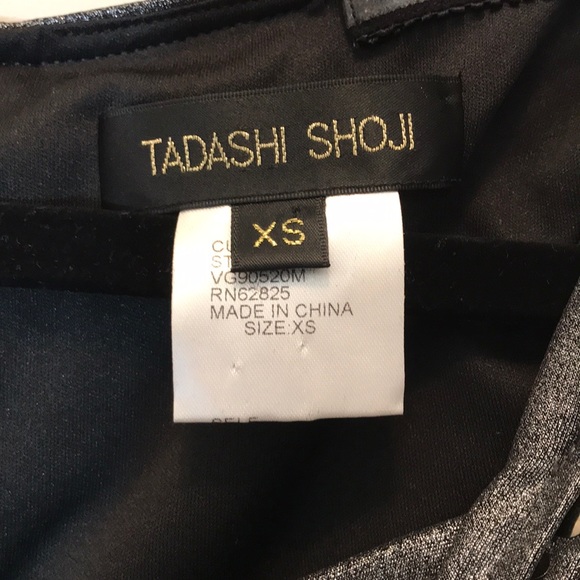 Tadashi Shoji Silver Pleated & Studded Dress - Picture 3 of 7